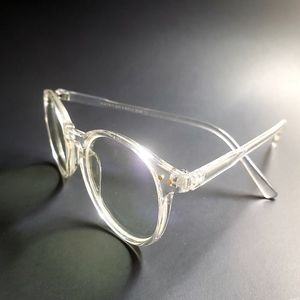 Clear round frame blue light lens glasses